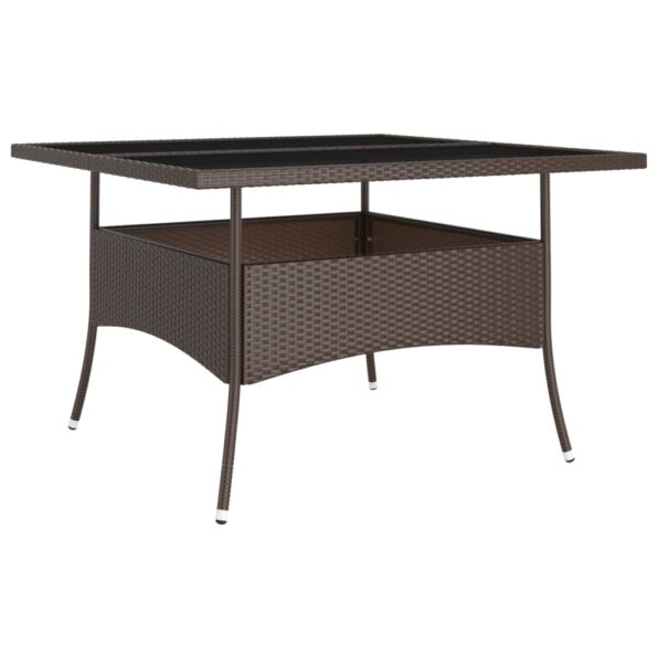 vidaXL 9-dielna záhradná jedálenská súprava polyratan hnedá – Obrázok 4