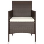 vidaXL 9-dielna záhradná jedálenská súprava polyratan hnedá – Obrázok 7