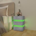 vidaXL Nočný stolík s LED, betónovo sivý 45x35x67 cm, kompozitné drevo – Obrázok 6