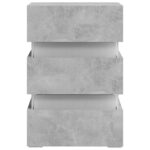 vidaXL Nočný stolík s LED, betónovo sivý 45x35x67 cm, kompozitné drevo – Obrázok 8