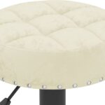 vidaXL Barové stoličky 2 ks krémové zamatové – Obrázok 8