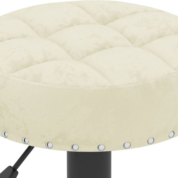 vidaXL Barové stoličky 2 ks krémové zamatové – Obrázok 8