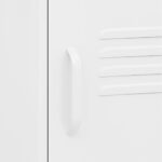 vidaXL Nočný stolík biely 35x35x51 cm oceľ – Obrázok 3