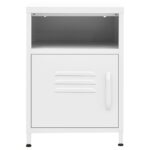 vidaXL Nočný stolík biely 35x35x51 cm oceľ – Obrázok 3