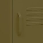 vidaXL Nočné stolíky 2 ks olivovozelené 35x35x51 cm oceľ – Obrázok 2