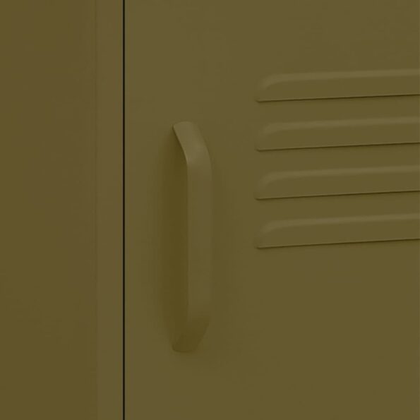 vidaXL Nočné stolíky 2 ks olivovozelené 35x35x51 cm oceľ – Obrázok 2