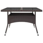 vidaXL 9-dielna záhradná jedálenská súprava, polyratan a sklo, hnedá – Obrázok 8