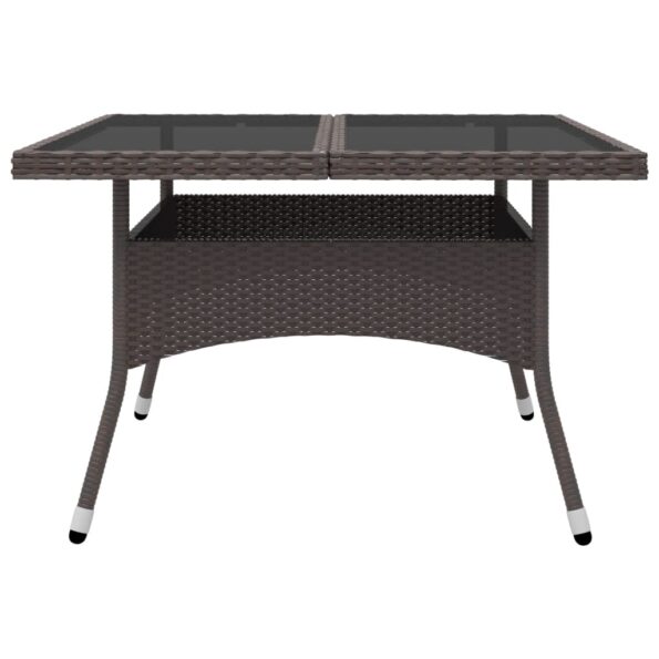 vidaXL 9-dielna záhradná jedálenská súprava, polyratan a sklo, hnedá – Obrázok 8