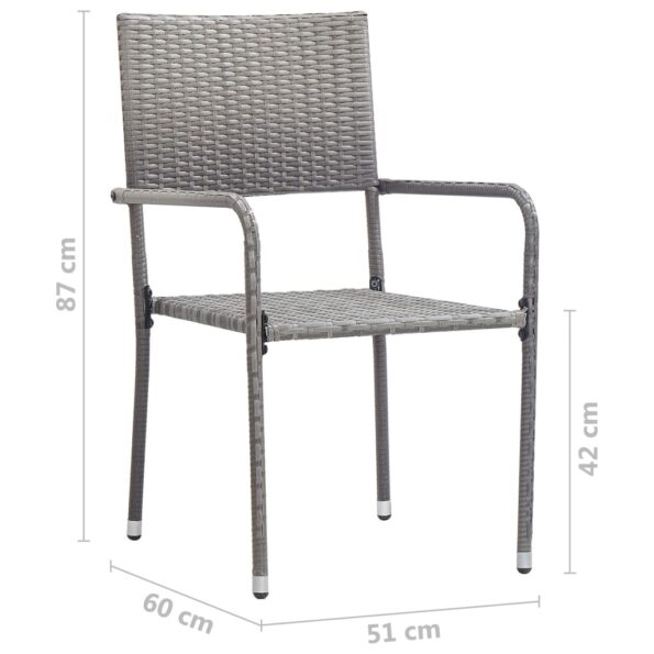 VXL8720286854129_g_en_hd_6.jpg vidaXL Záhradné jedálenské stoličky 4ks, stohovateľné, sivé, polyratan – Obrázok 7
