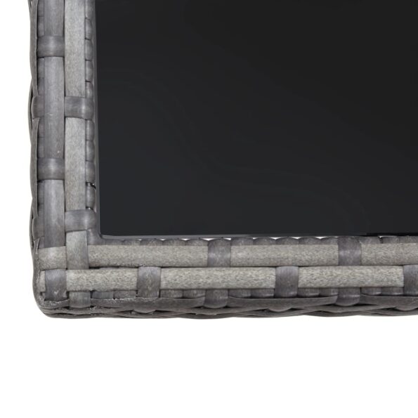 vidaXL Záhradný stôl, sivý 80x80x74 cm, polyratan – Obrázok 5