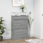 vidaXL Botník Sivý dub sonoma 63x24x104 cm spracované drevo – Obrázok 3