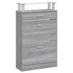 vidaXL Botník Sivý dub sonoma 63x24x104 cm spracované drevo – Obrázok 5