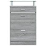 vidaXL Botník Sivý dub sonoma 63x24x104 cm spracované drevo – Obrázok 6