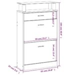vidaXL Botník Sivý dub sonoma 63x24x104 cm spracované drevo – Obrázok 9