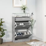 vidaXL Botník Sivý dub sonoma 63x24x104 cm spracované drevo