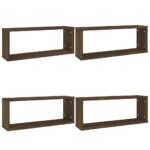 vidaXL Kockové police 4 ks hnedý dub 60x15x23 cm spracované drevo – Obrázok 2