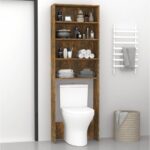 vidaXL Skrinka na práčku dymový dub 64x24x190 cm – Obrázok 3