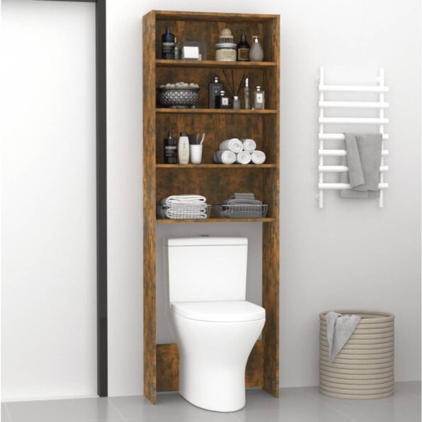 vidaXL Skrinka na práčku dymový dub 64x24x190 cm – Obrázok 3