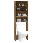 vidaXL Skrinka na práčku dymový dub 64x24x190 cm – Obrázok 4