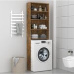 vidaXL Skrinka na práčku dymový dub 64x24x190 cm