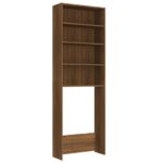 vidaXL Skrinka na práčku hnedý dub sonoma 64x24x190 cm – Obrázok 2