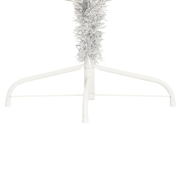 vidaXL Umelý polovičný vianočný stromček+stojan, strieborný 240 cm – Obrázok 6