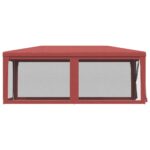 vidaXL Párty stan so 6 sieťkovanými bočnými stenami červený 3x6 m HDPE – Obrázok 4