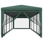 vidaXL Párty stan s 10 sieťkovanými bočnými stenami zelený 3x12 m HDPE – Obrázok 3