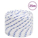 vidaXL Lodné lano biele 18 mm 25 m polypropylén