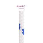 vidaXL Lodné lano biele 18 mm 25 m polypropylén – Obrázok 6