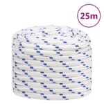vidaXL Lodné lano biele 20 mm 25 m polypropylén