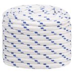 vidaXL Lodné lano biele 20 mm 25 m polypropylén – Obrázok 2