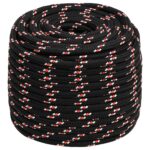 vidaXL Lodné lano čierne 18 mm 25 m polypropylén – Obrázok 2