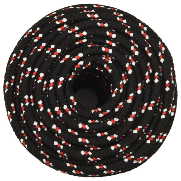 vidaXL Lodné lano čierne 18 mm 25 m polypropylén – Obrázok 3