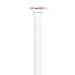 vidaXL Lodné lano biele 14 mm 25 m polypropylén – Obrázok 6