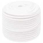 vidaXL Lodné lano biele 14 mm 50 m polypropylén – Obrázok 2