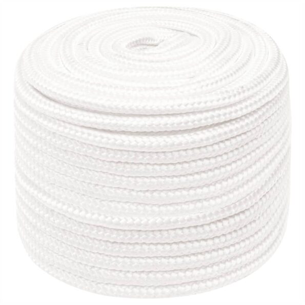 vidaXL Lodné lano biele 14 mm 50 m polypropylén – Obrázok 2