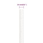 vidaXL Lodné lano biele 14 mm 50 m polypropylén – Obrázok 6