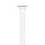vidaXL Lodné lano biele 16 mm 100 m polypropylén – Obrázok 6