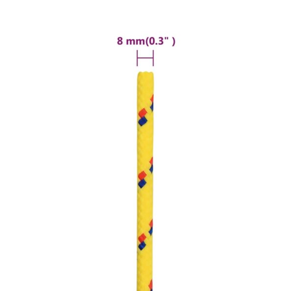 vidaXL Lodné lano žlté 8 mm 25 m polypropylén – Obrázok 6