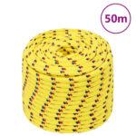 vidaXL Lodné lano žlté 12 mm 50 m polypropylén