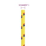 vidaXL Lodné lano žlté 12 mm 50 m polypropylén – Obrázok 6