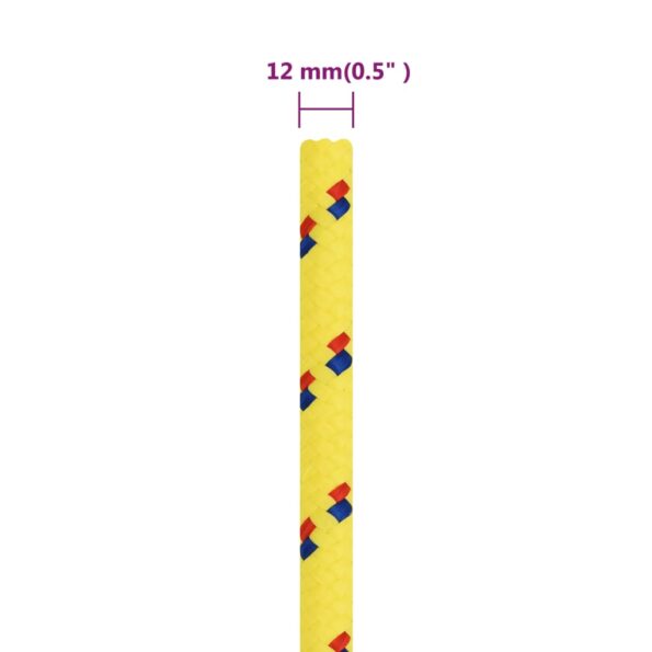 vidaXL Lodné lano žlté 12 mm 50 m polypropylén – Obrázok 6