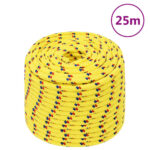 vidaXL Lodné lano žlté 14 mm 25 m polypropylén