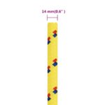 vidaXL Lodné lano žlté 14 mm 25 m polypropylén – Obrázok 6