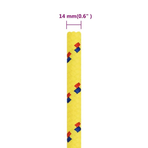 vidaXL Lodné lano žlté 14 mm 25 m polypropylén – Obrázok 6