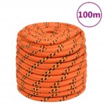 vidaXL Lodné lano oranžové 16 mm 100 m polypropylén