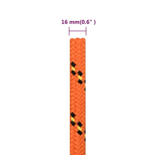 vidaXL Lodné lano oranžové 16 mm 100 m polypropylén – Obrázok 6