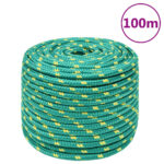vidaXL Lodné lano zelené 12 mm 100 m polypropylén