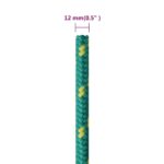 vidaXL Lodné lano zelené 12 mm 100 m polypropylén – Obrázok 6